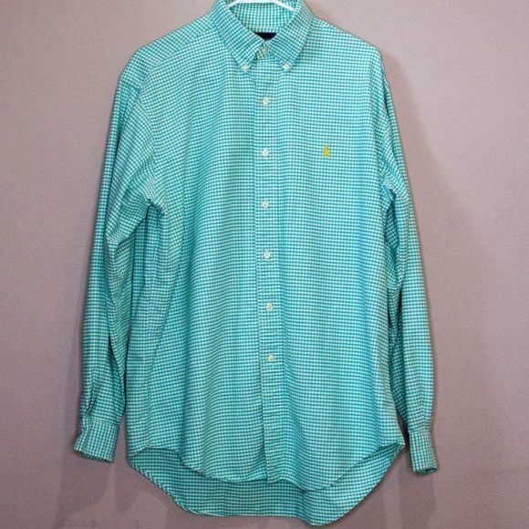 RALPH LAUREN Men's Green Plaid Button Down Classic - Picture 1 of 6
